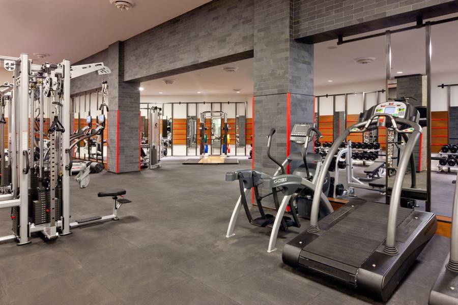 50 Riverside Boulevard, Unit 5B Manhattan, NY 10069 - Photo 15 of 26 a view of a room with gym equipment