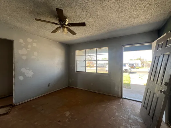 an empty room with a window
