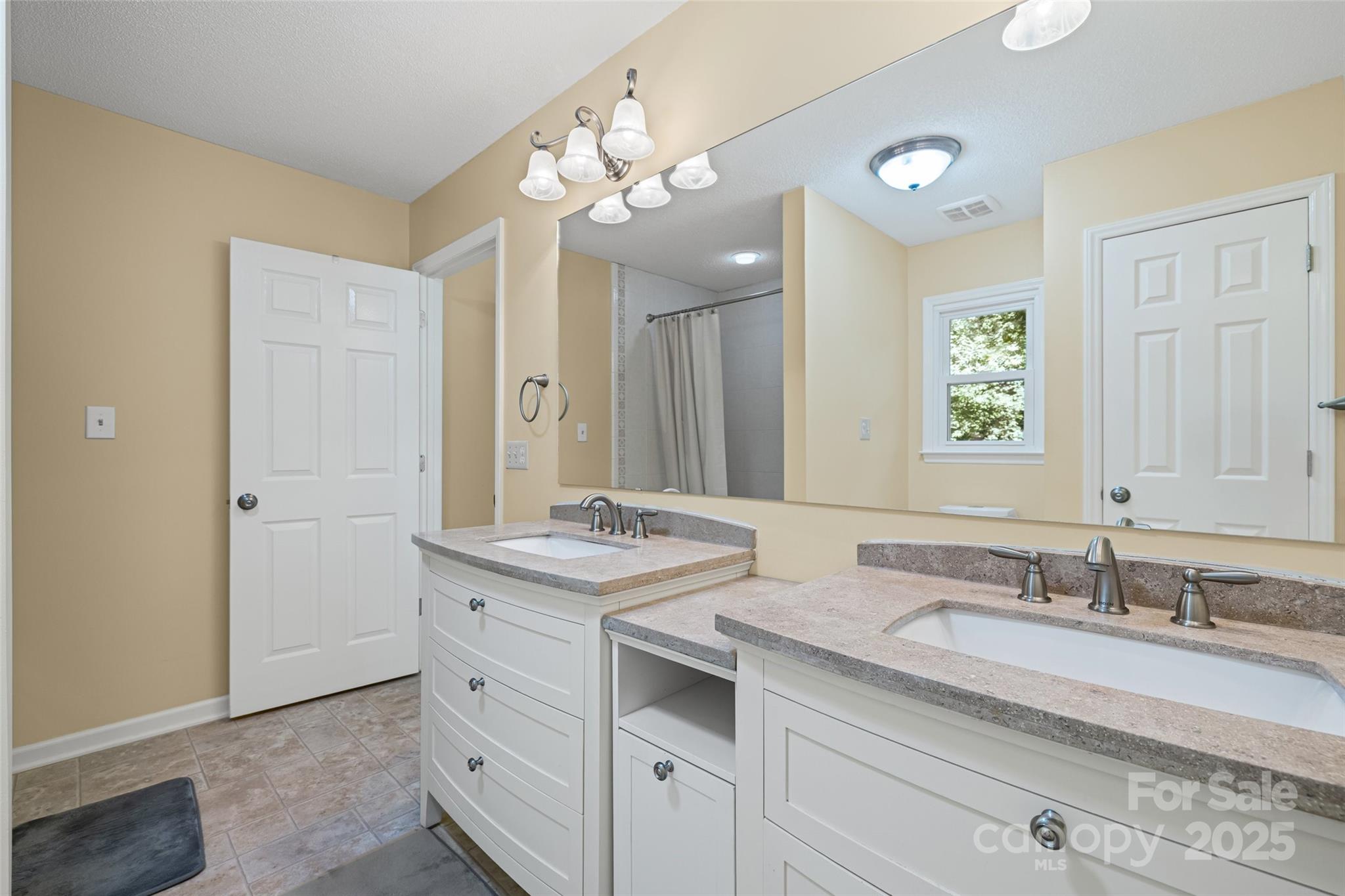 229 Campsite Road Rock Hill, SC 29732 - Photo 29 of 45 a bathroom with a granite countertop sink double vanity and a mirror