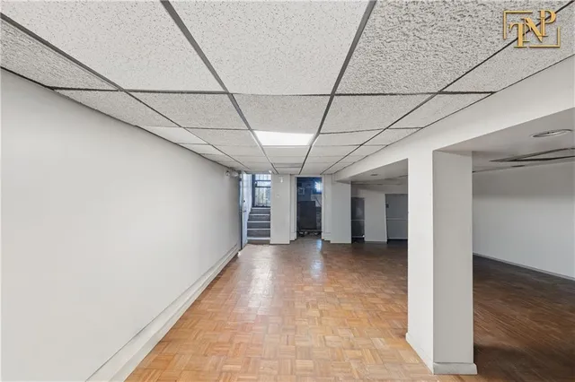 a view of hallway with stairs
