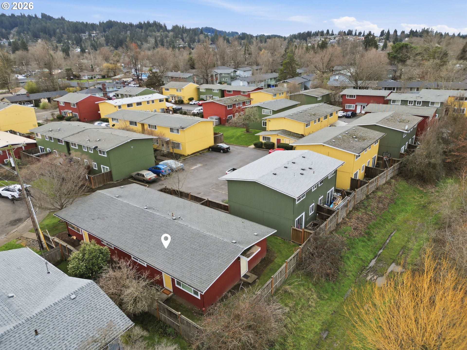 1674 Hayes Street, Unit B Eugene, OR 97402 - Photo 30 of 30 an aerial view of a house with mountain view