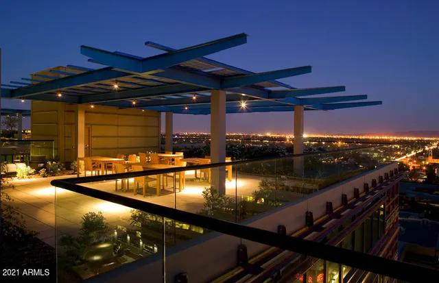 a view of a swimming pool and outdoor space