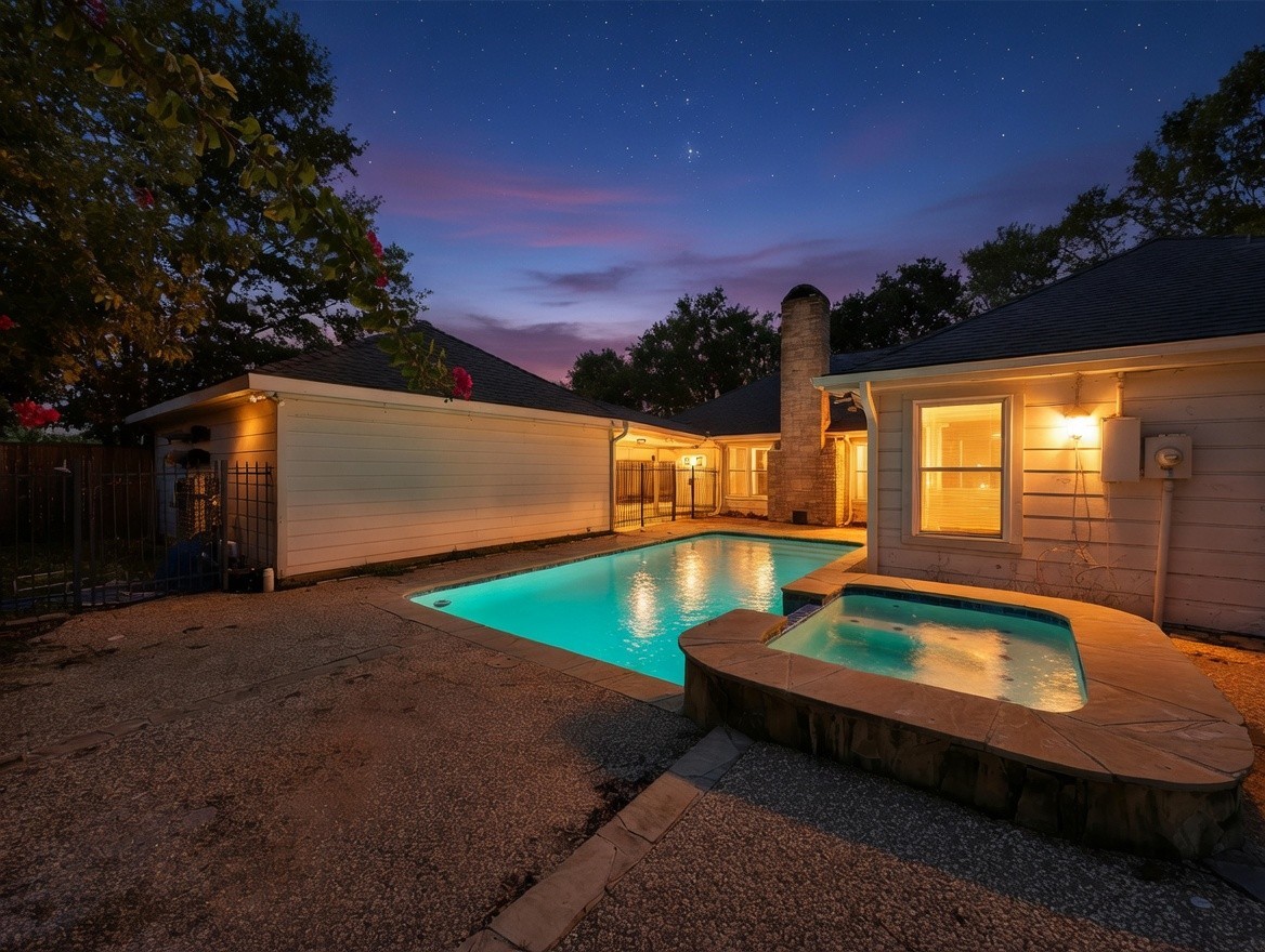 7914 Candle Lane Houston, TX 77071 - Photo 13 of 44 a view of a swimming pool with an outdoor seating