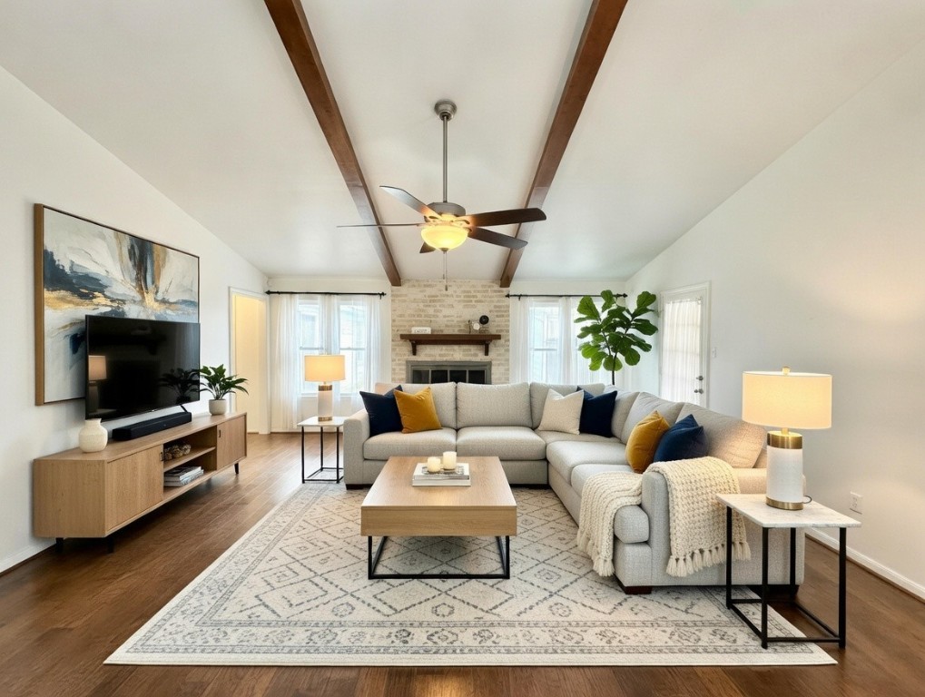 7914 Candle Lane Houston, TX 77071 - Photo 33 of 44 a living room with furniture and a flat screen tv