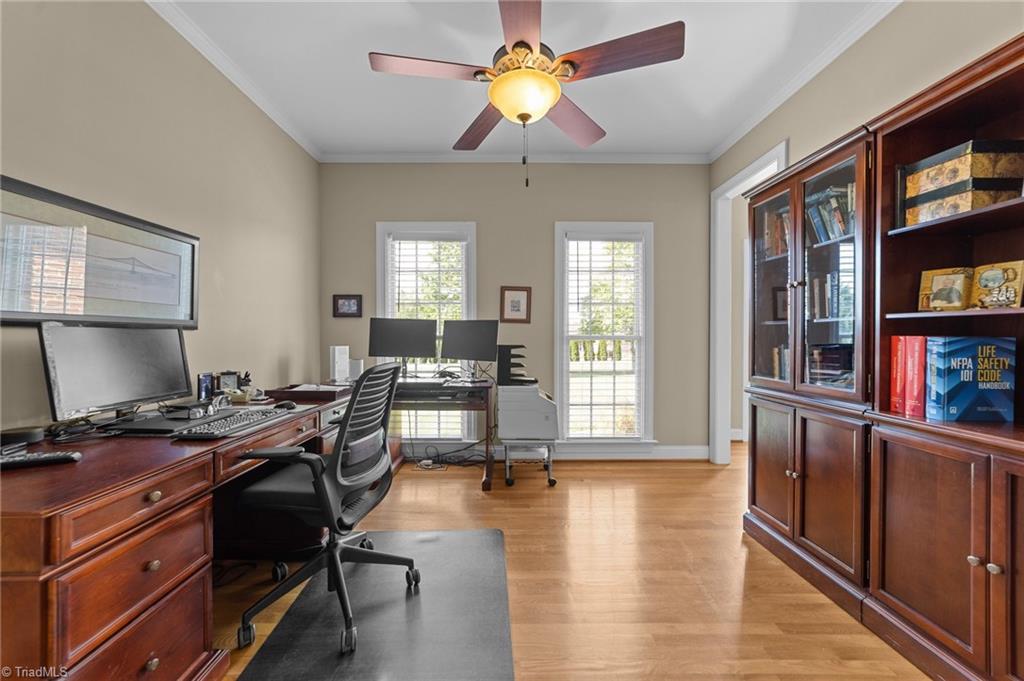 5806 Billet Road Oak Ridge, NC 27310 - Photo 10 of 46 VIEW OF OFFICE WITH FRENCH DOORS