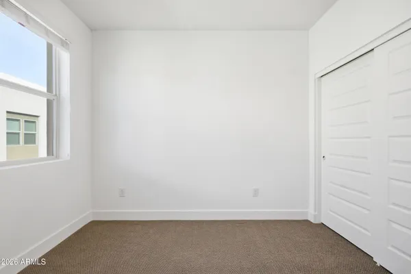 an empty room with a window