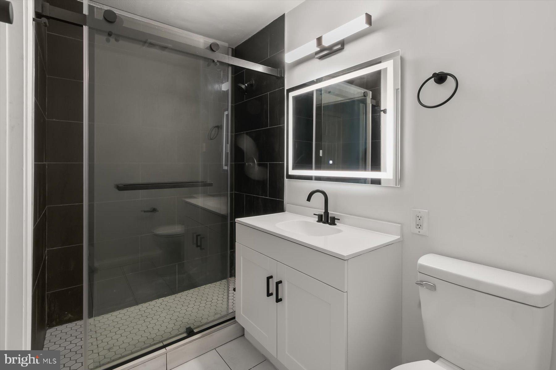 18521 Boysenberry Drive, Unit 242172 Gaithersburg, MD 20879 - Photo 21 of 43 a bathroom with a sink a toilet and shower