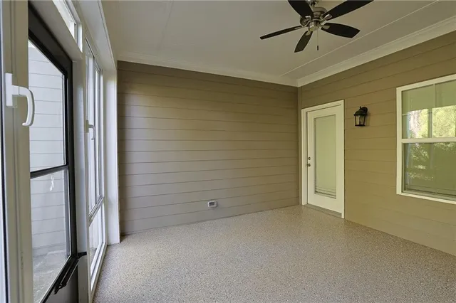 an aerial view of a swimming pool