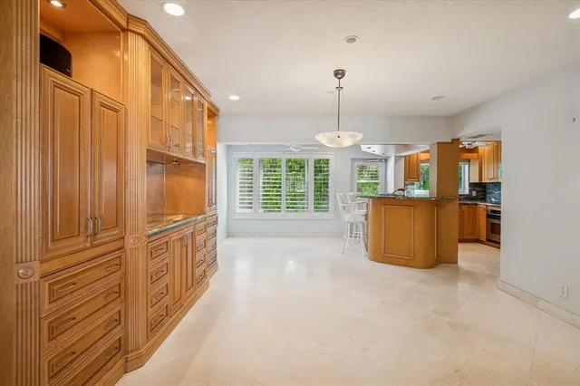 a view of kitchen with windows