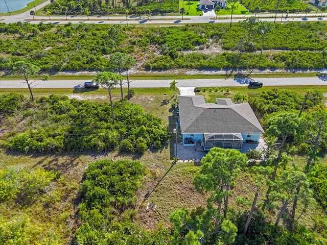 an aerial view of a residential houses