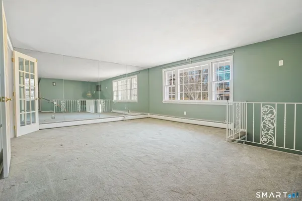 an empty room with a window