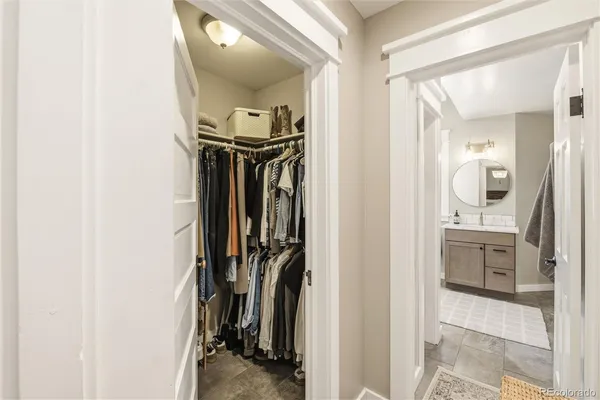 a view of a walk in closet