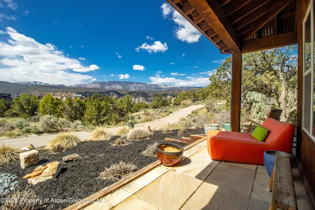 a view of a outdoor space with seating area