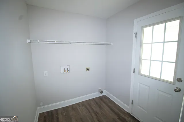 a view of a room with racks on the wall