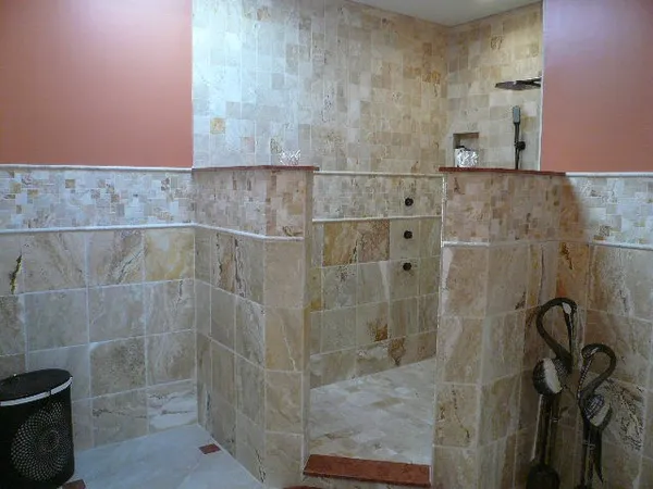 a bathroom with a shower