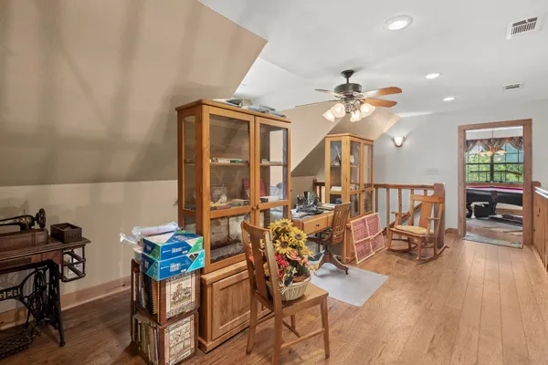 a bed room with a bed and a couch