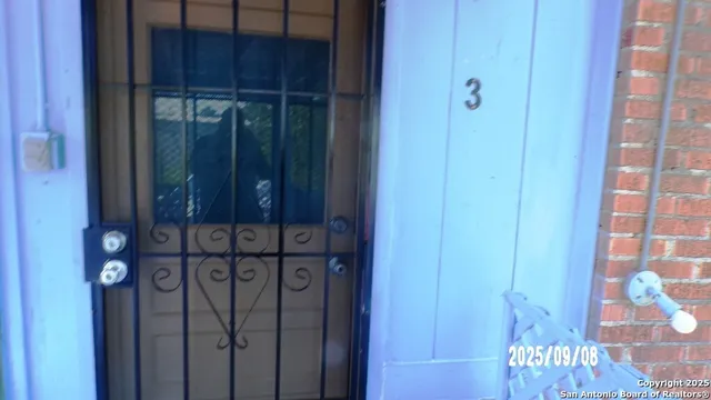 a view of a wooden door