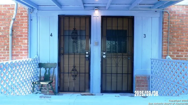 front view of a wooden door