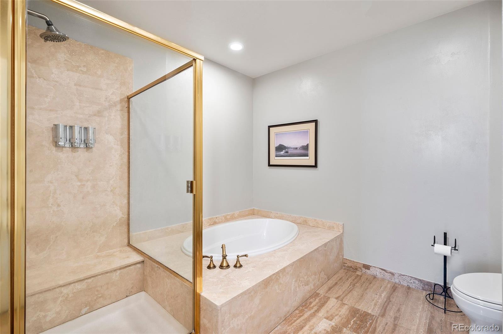 4875 South Monaco Street, Unit 103 Denver, CO 80237 - Photo 15 of 44 a bathroom with a tub and shower