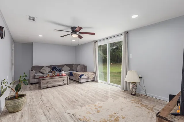 a living room with furniture