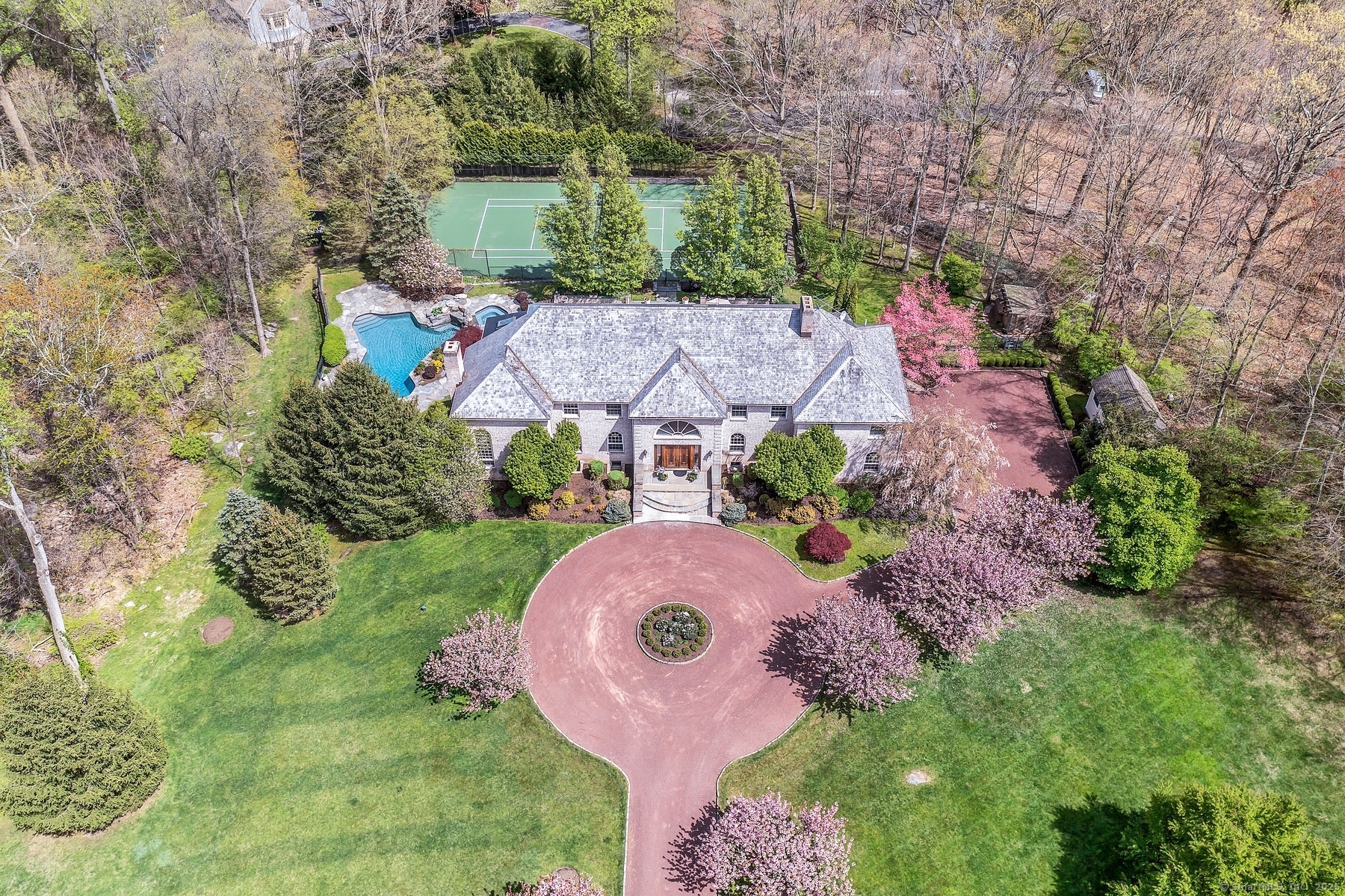 194 Long Close Road Stamford, CT 06902 - Photo 1 of 1 an aerial view of a house with garden space and street view