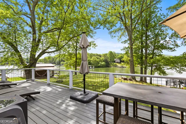 an outdoor view with patio