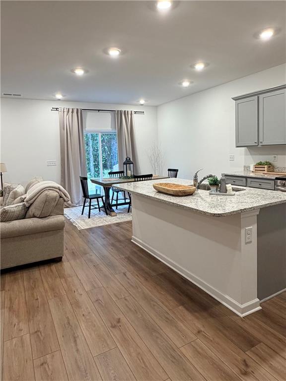 117 Red Maple Way Adairsville, GA 30103 - Photo 21 of 44 a living room with stainless steel appliances granite countertop furniture and wooden floor
