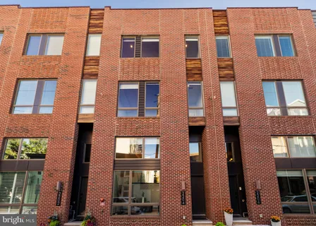 a front view of a multi story building