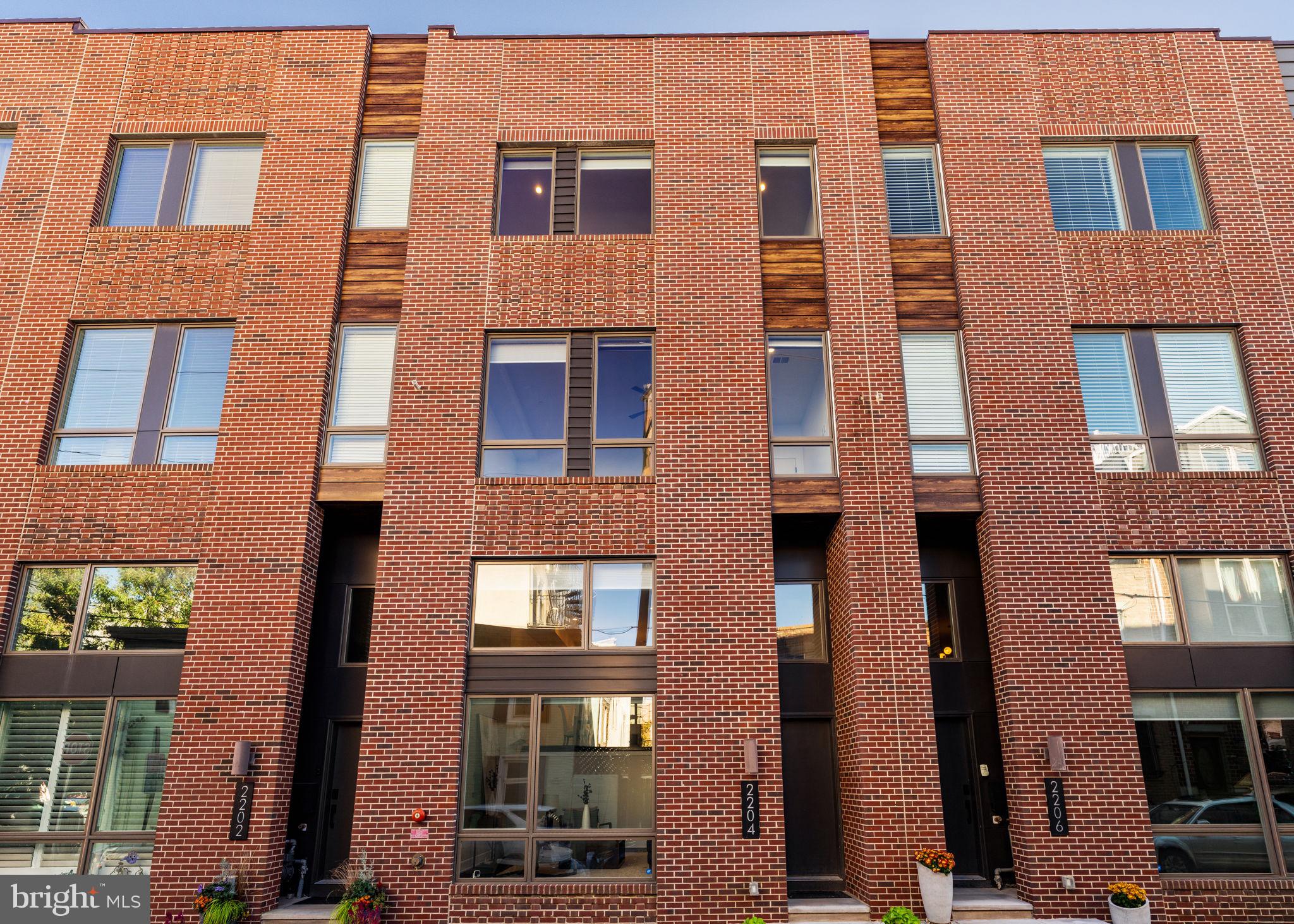 a front view of a multi story building