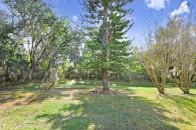 a view of outdoor space with deck and yard