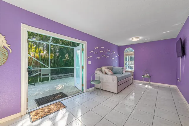 a living room with furniture