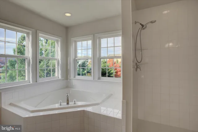 a view of room with a ceiling fan and window
