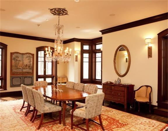 5 Willow Road Weston, MA 02493 - Photo 11 of 20 a dining room with furniture a chandelier and wooden floor