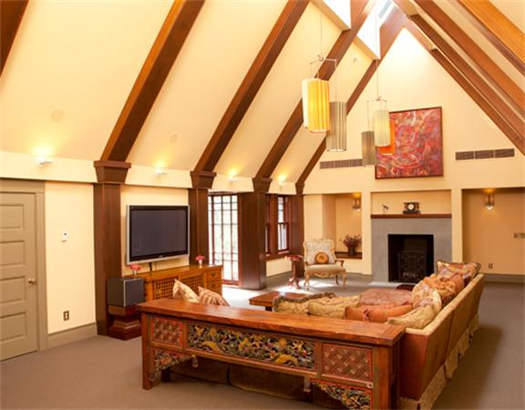 5 Willow Road Weston, MA 02493 - Photo 13 of 20 a living room with fireplace furniture and a flat screen tv