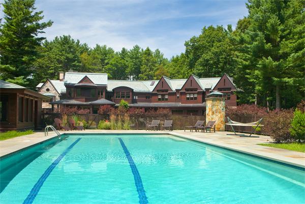 5 Willow Road Weston, MA 02493 - Photo 2 of 20 a aerial view of a house with swimming pool garden and patio