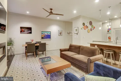 a living room with furniture and a couch