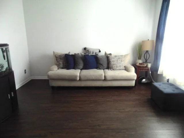 a living room with furniture and a couch
