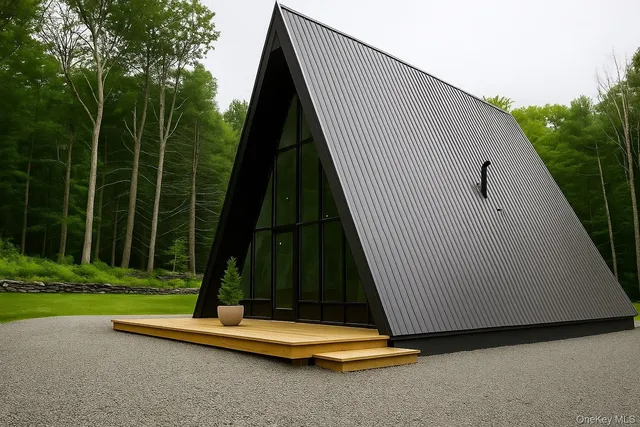 a view of a park with a slide