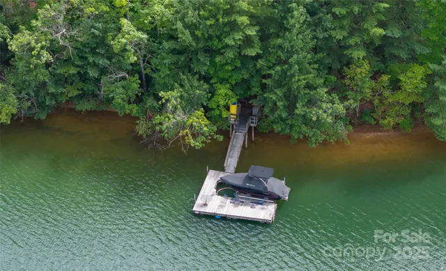a view of a lake with a mountain