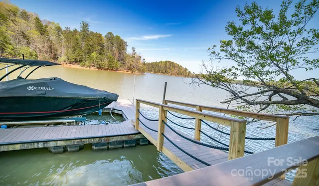 a view of a lake with houses