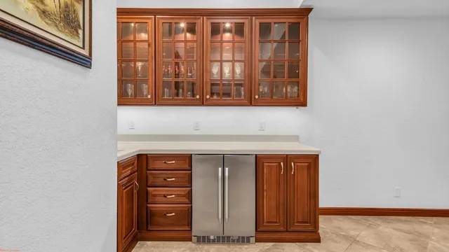 a bedroom with a bed and a desk