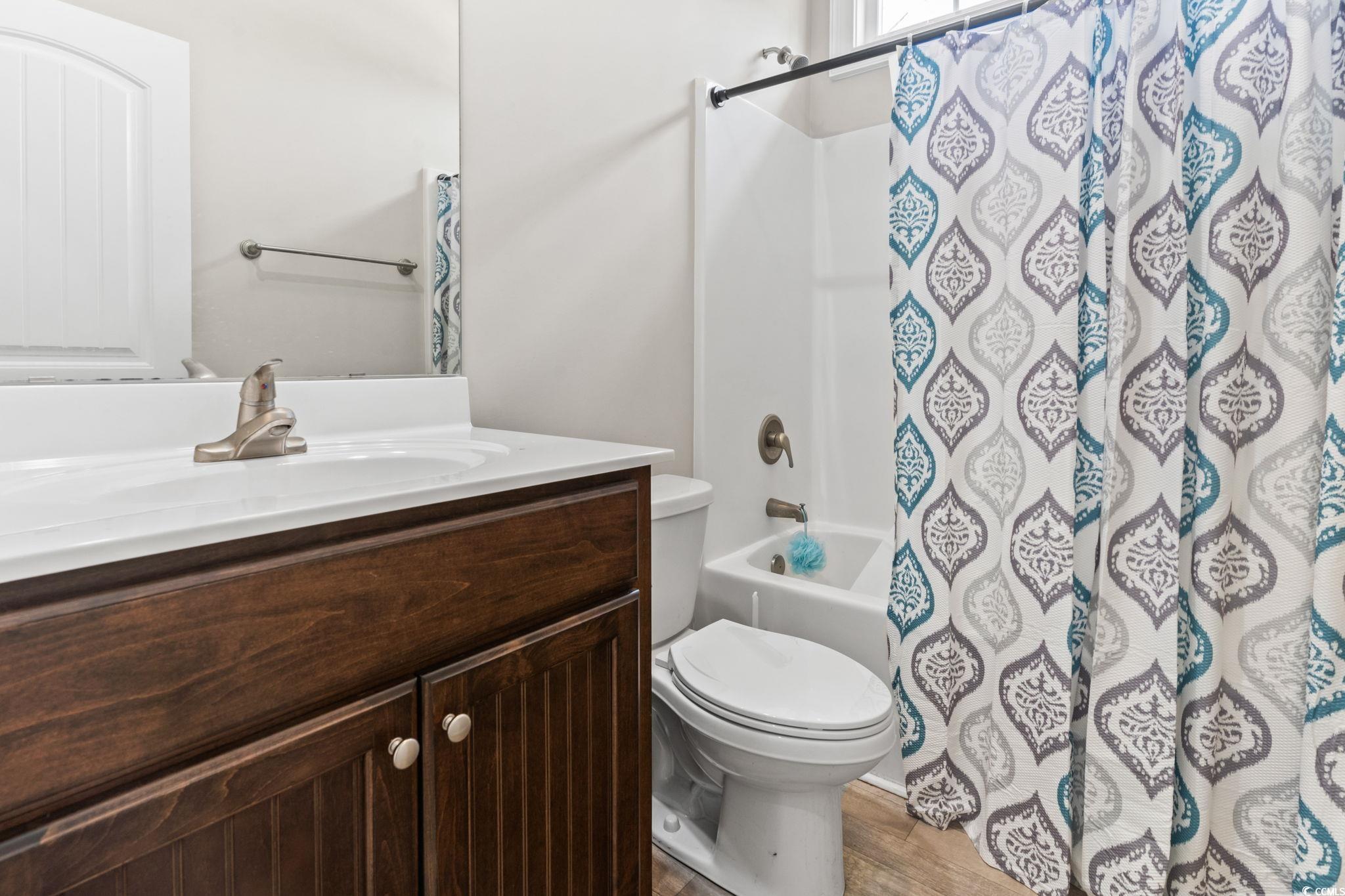 10015 West Highway 19 Loris, SC 29569 - Photo 13 of 40 Bathroom with wood finished floors, vanity, toilet