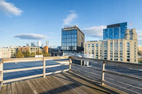 a view of terrace with city view