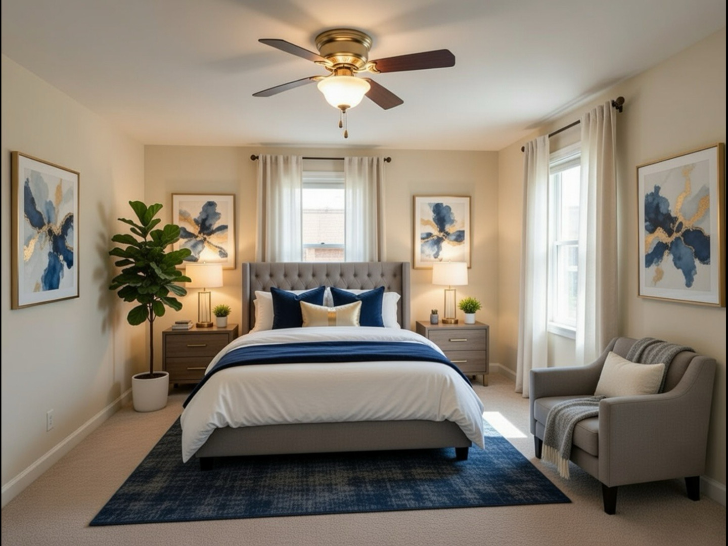 2222 South 15th Avenue North Riverside, IL 60546 - Photo 12 of 42 a bedroom with a balcony a bed and a couch