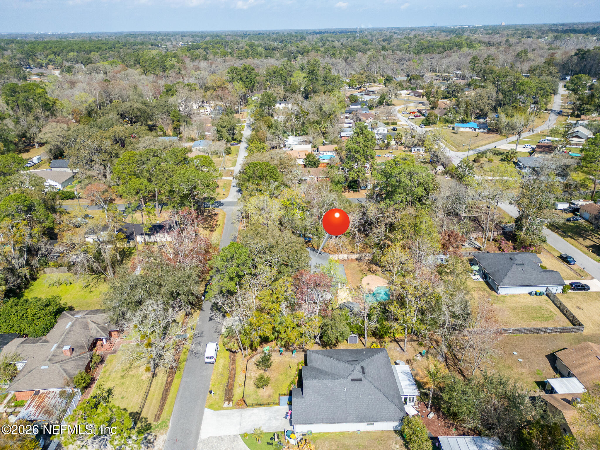 2823 Jewell Road Jacksonville, FL 32216 - Photo 49 of 59 an aerial view of a house with a swimming pool