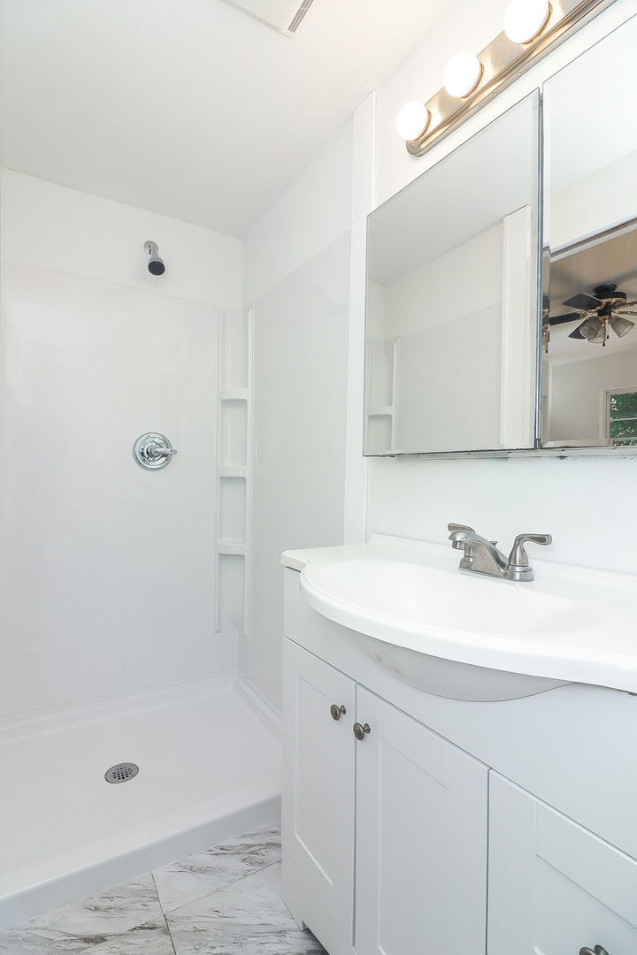 513 Conant Avenue Joliet, IL 60435 - Photo 19 of 30 a bathroom with a sink a mirror and shower