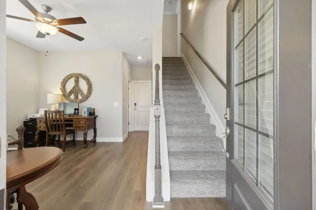a living room with furniture