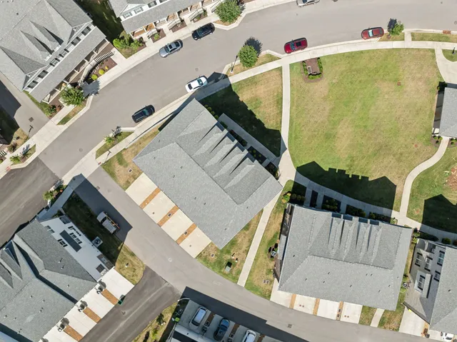 a view of a building and front view of building