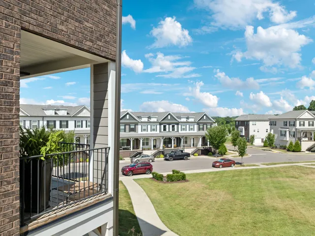 a balcony with city view