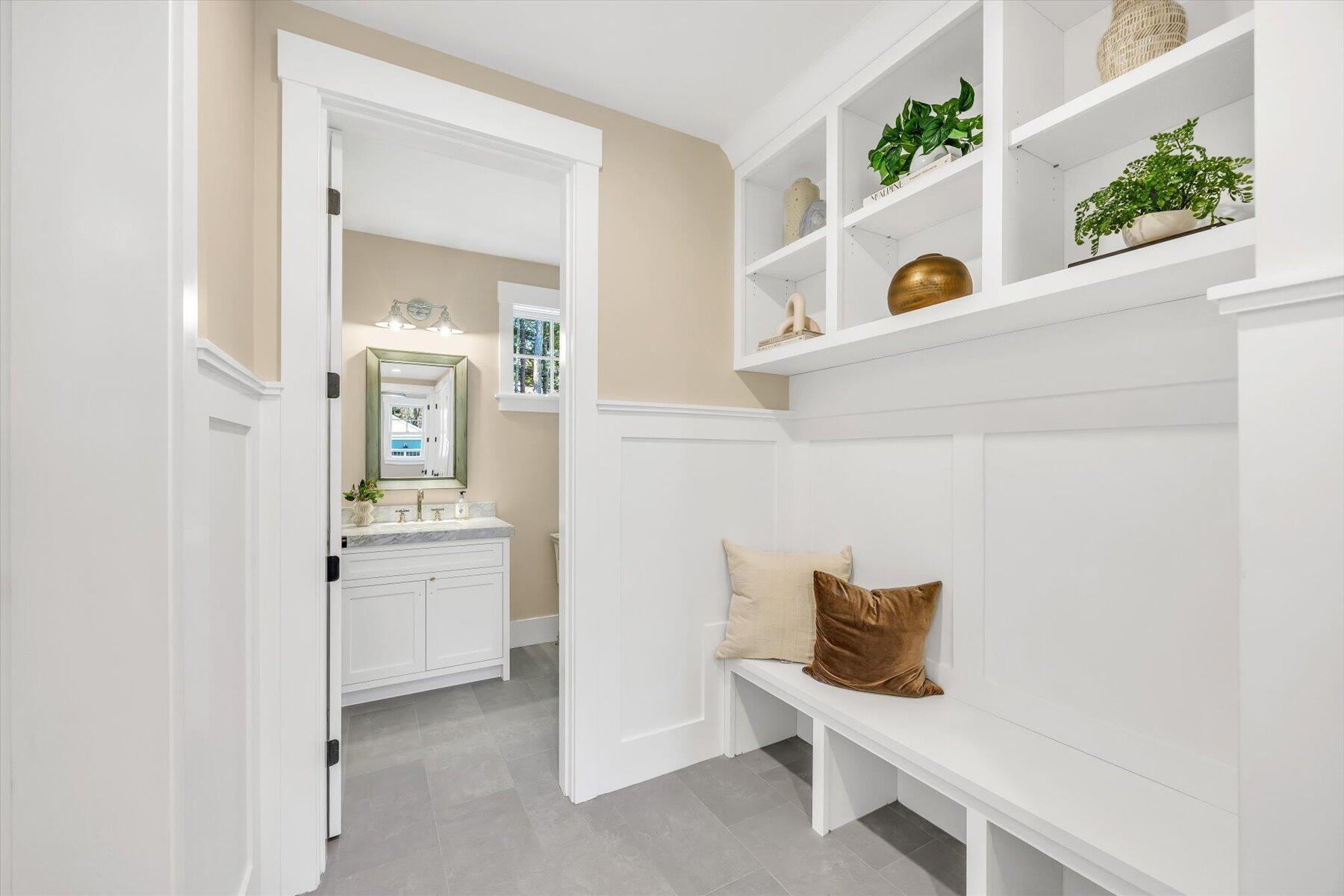 6 Willow Circle Mashpee, MA 02649 - Photo 31 of 41 a bathroom with a sink and a mirror